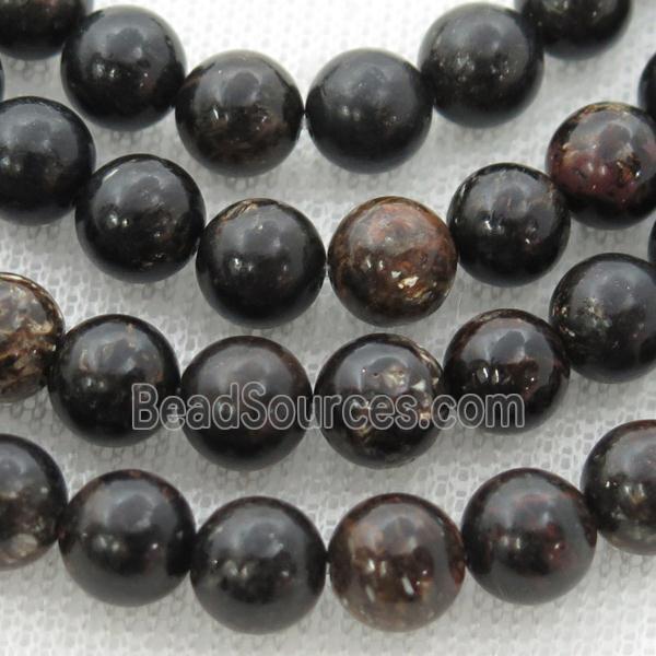 black Biotite Beads, round