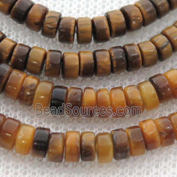 yellow Tiger eye stone heishi beads