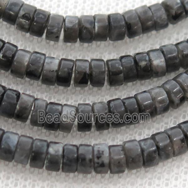 black larvikite Labradorite heishi beads