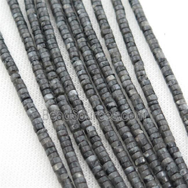 black larvikite Labradorite heishi beads