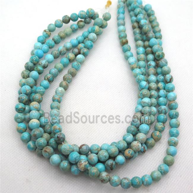 aqua Imperial Jasper beads, round