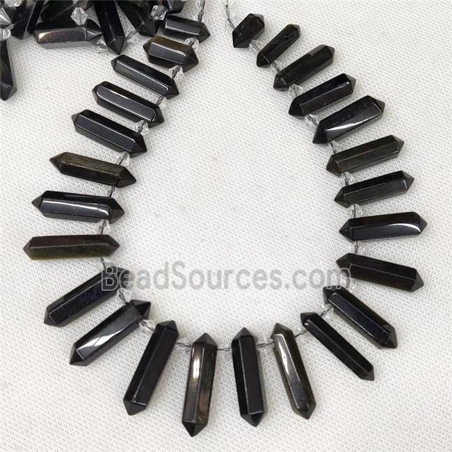 Obsidian bullet beads