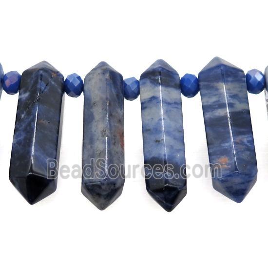 blue Sodalite bullet beads