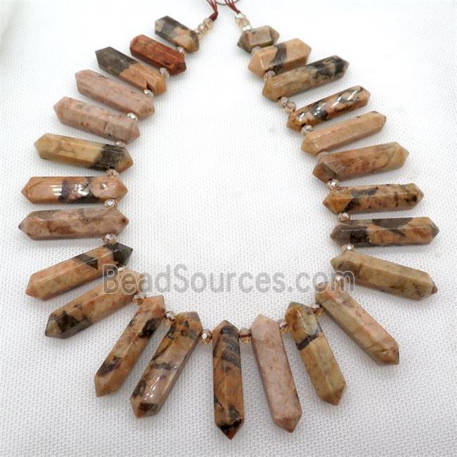 peach Opal stone bullet beads