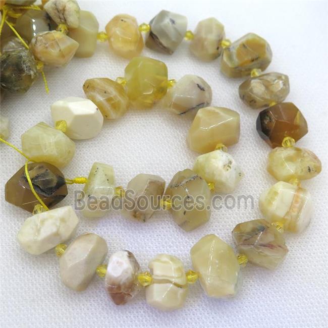 yellow Opal nugget beads, faceted freeform