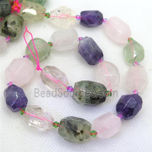 mix Gemstone nugget beads, faceted freeform