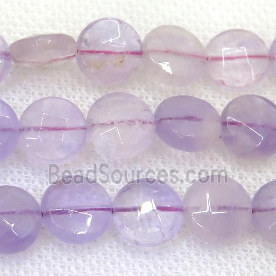 Amethyst beads, faceted circle