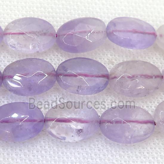 Amethyst beads, faceted oval