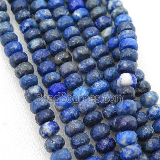 blue Lapis beads, faceted rondelle