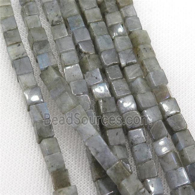 Labradorite cube beads