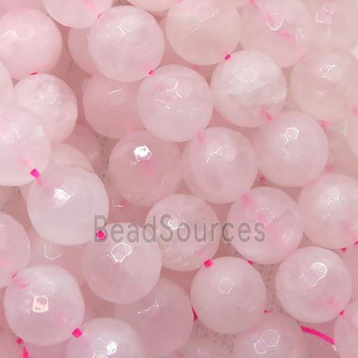 Rose Quartz Beads, faceted round