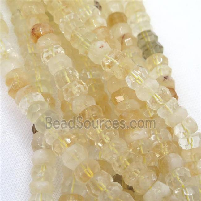 Citrine beads, faceted rondelle