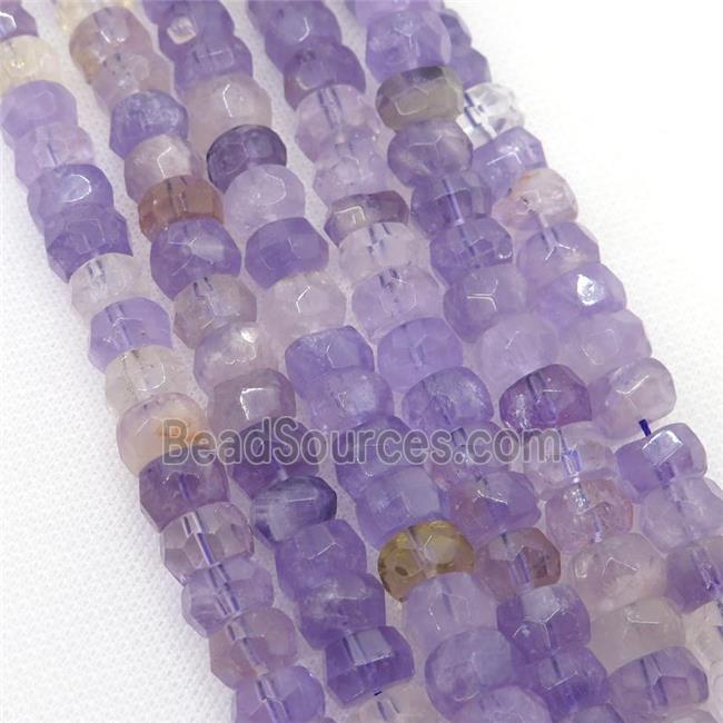 purple Ametrine Beads, faceted rondelle