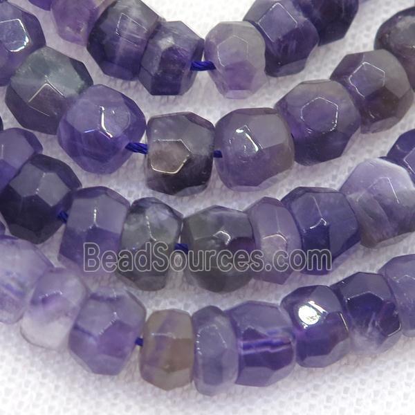 purple Amethyst Beads, faceted rondelle