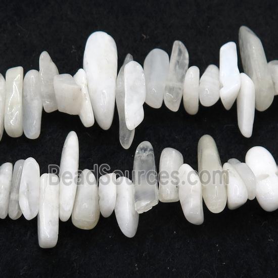 white MoonStone chip beads