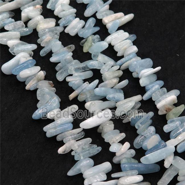 Aquamarine chip beads