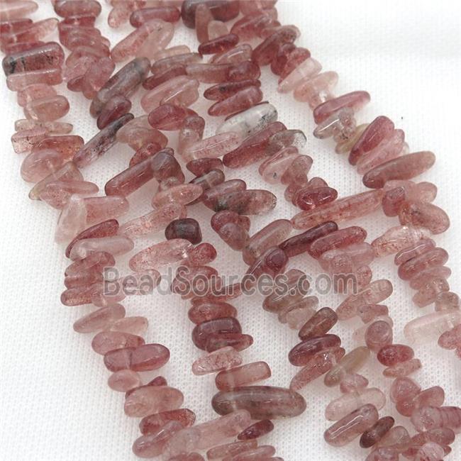 pink Strawberry Quartz chip beads