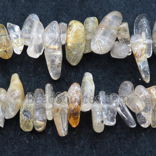 golden Rutilated Quartz beads chip