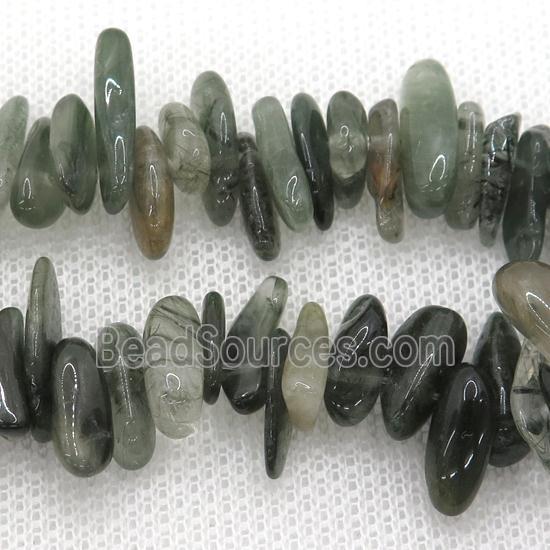 green Rutilated Quartz beads chip