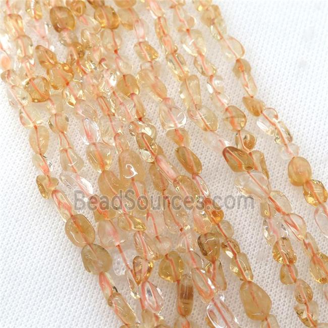 yellow Citrine chip beads