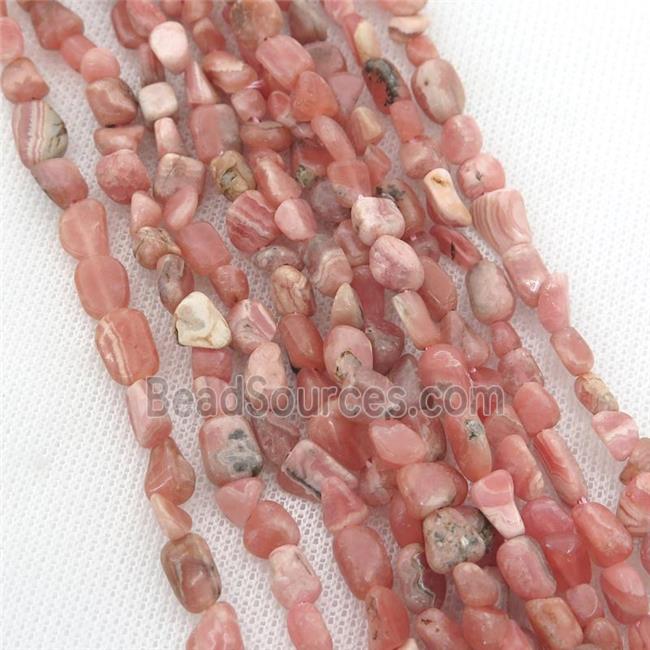 pink Rhodochrosite chip beads