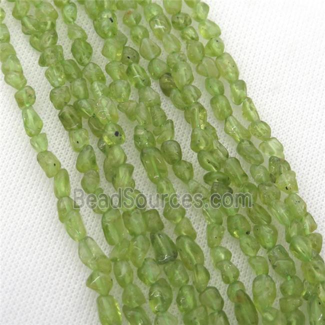 olive Peridot chip beads