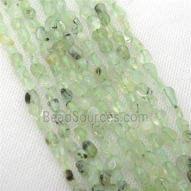 green Prehnite chip beads