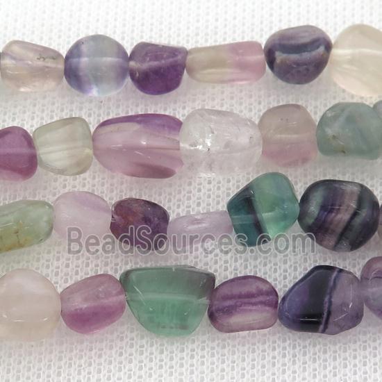 Fluorite chip beads, multicolor