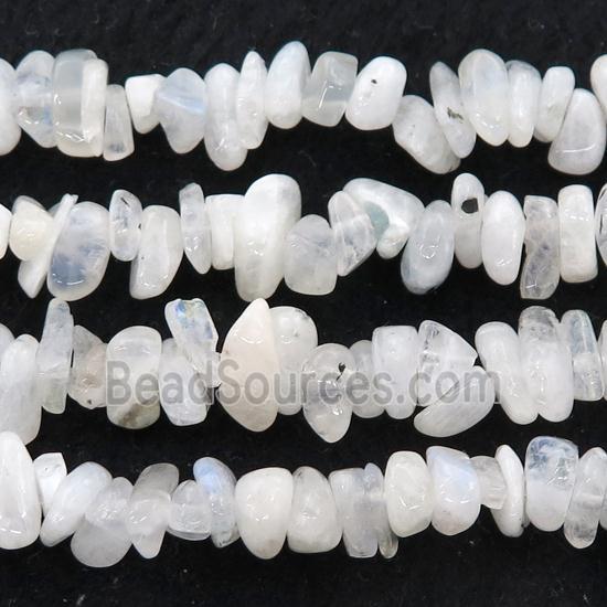 white MoonStone chip beads