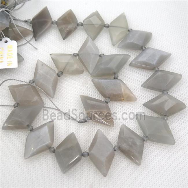 gray MoonStone rhombic beads