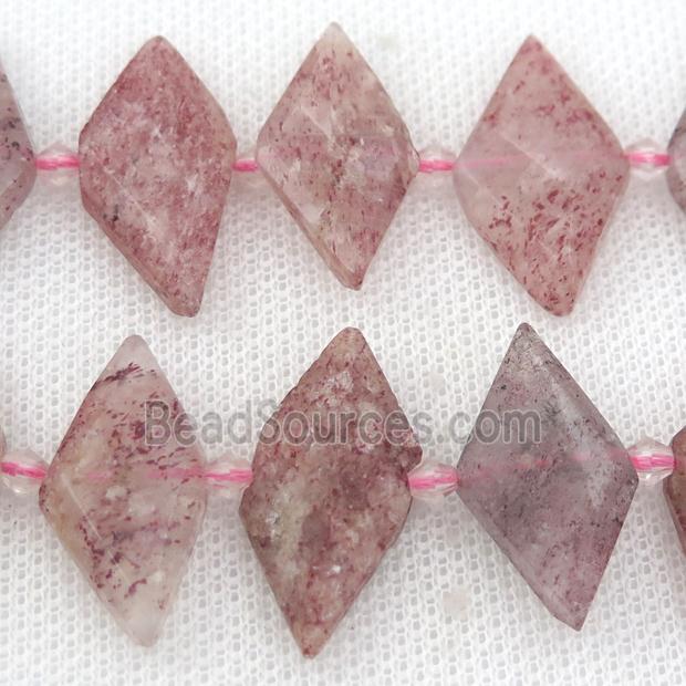 StrawberryQuartz rhombic beads