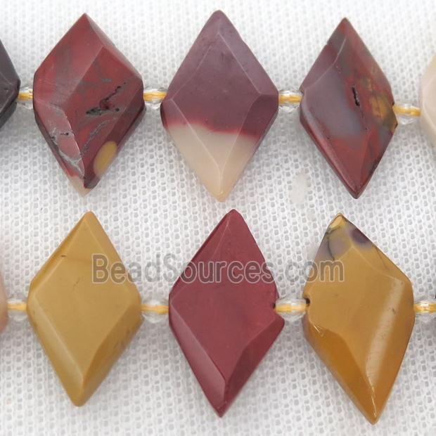 Mookaite rhombic beads