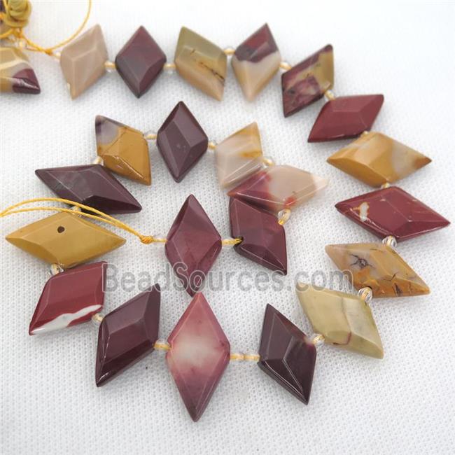 Mookaite rhombic beads