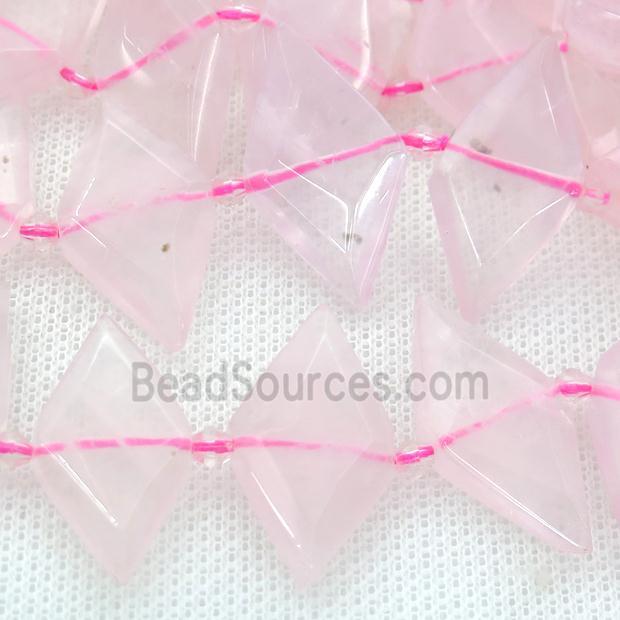 Rose Quartz rhombic beads