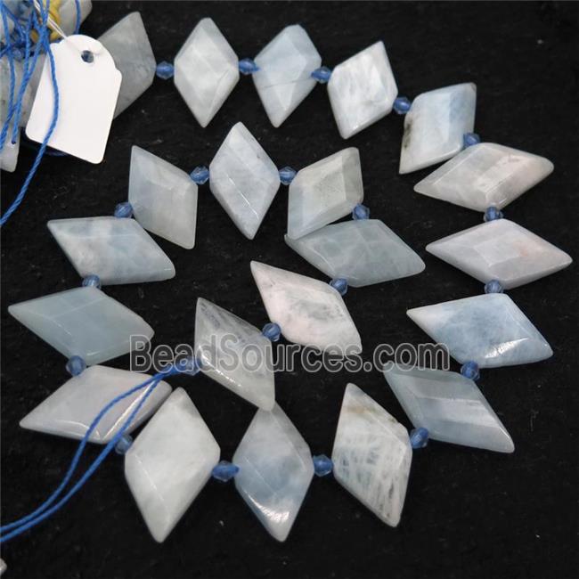 blue Aquamarine rhombic beads