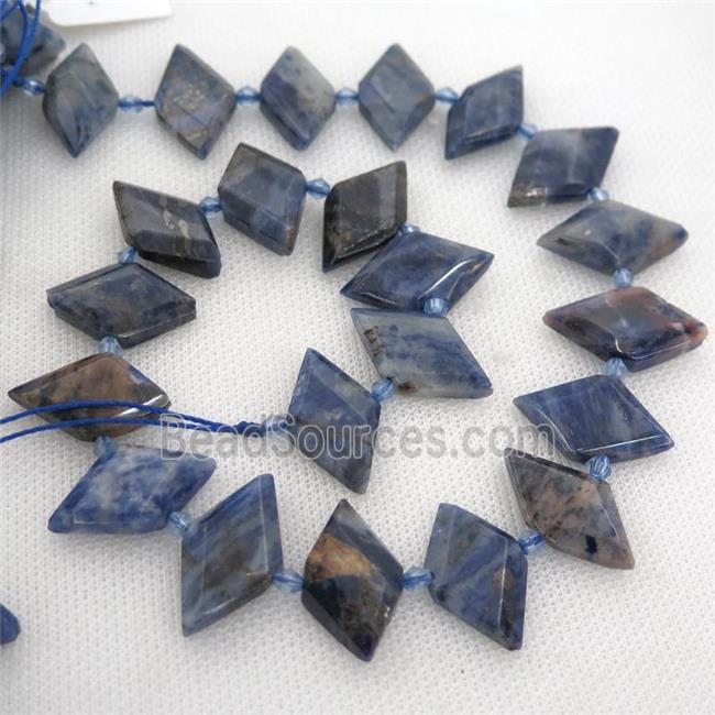 Sodalite rhombic beads