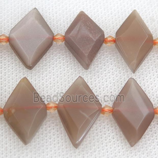 MoonStone rhombic beads