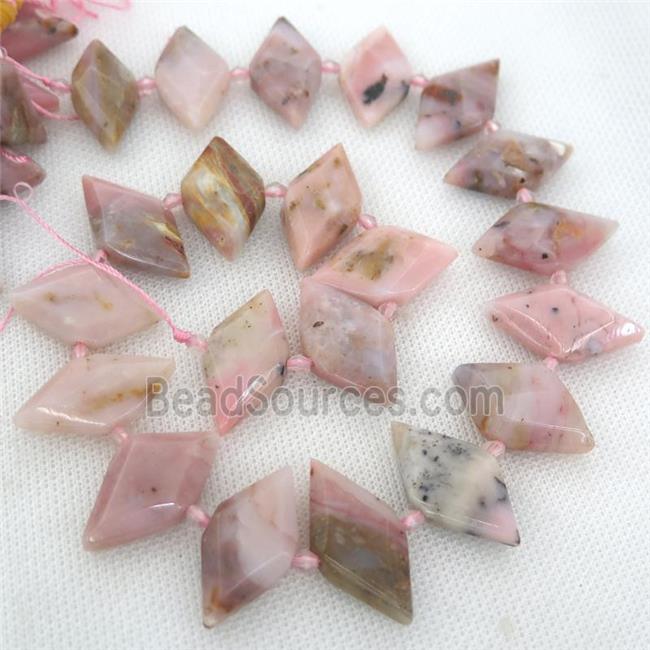 pink Opal rhombic beads