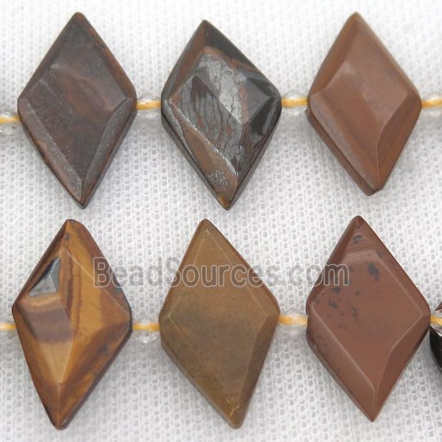 Tiger eye stone rhombic beads