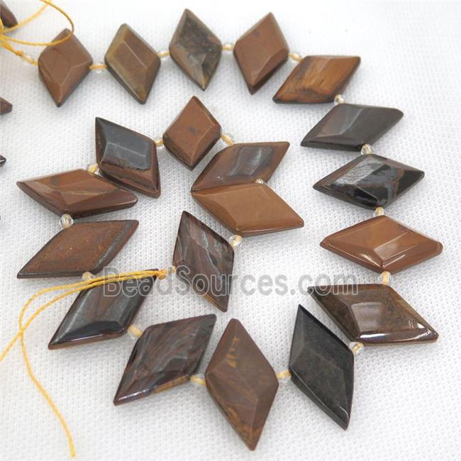 Tiger eye stone rhombic beads