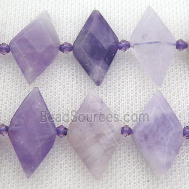 purple Chalcedony rhombic beads