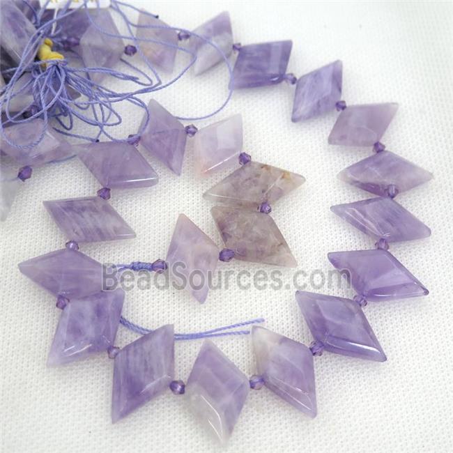 purple Chalcedony rhombic beads