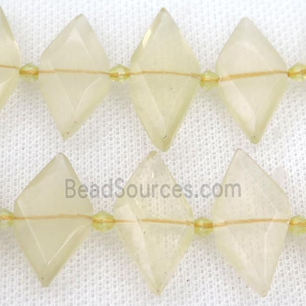 Lemon Quartz rhombic beads