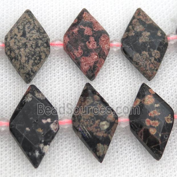 red SnowFlake Jasper rhombic beads