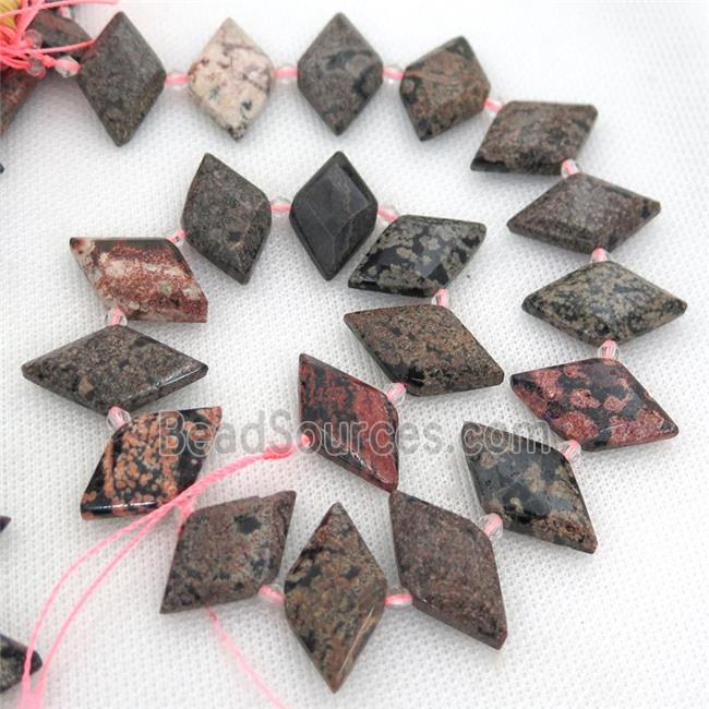 red SnowFlake Jasper rhombic beads