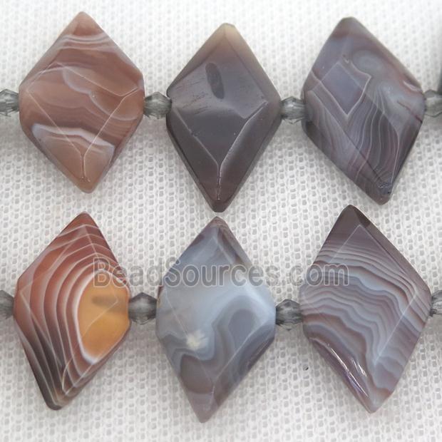 Botswana Agate rhombic beads