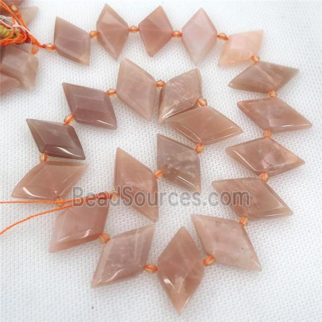 peach MoonStone rhombic beads