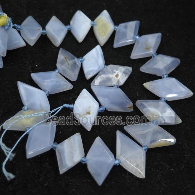 Blue Lace Agate rhombic beads