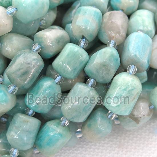 green Amazonite beads, freeform