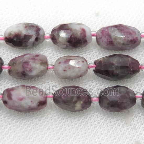 plum blossom Tourmaline beads, faceted barrel